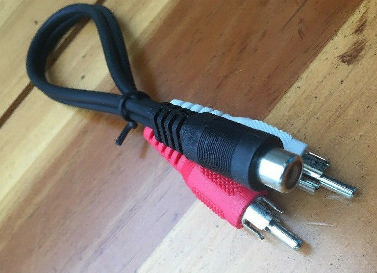 6″ ‘ Y ‘ ——- RCA splitter cable dual male to 1 female