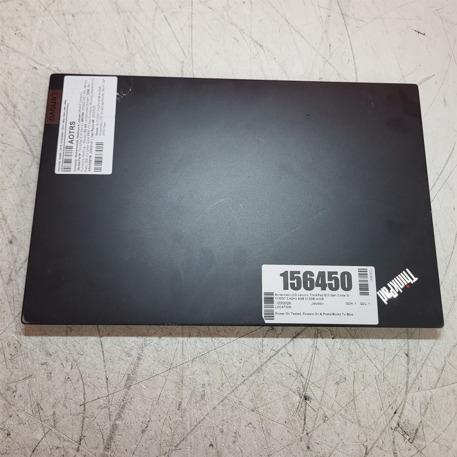 Scratched LCD Lenovo ThinkPad E15 Gen 2 Intel i5-1135G7 2.4GHz 8GB 512GB w/OS
