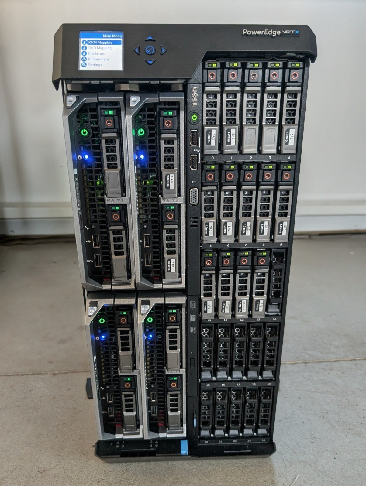 DELL VRTX Server Chassis w/ 4x M630 Blades, 96 Cores E5-2643v3, 256GB DDR4 RAM