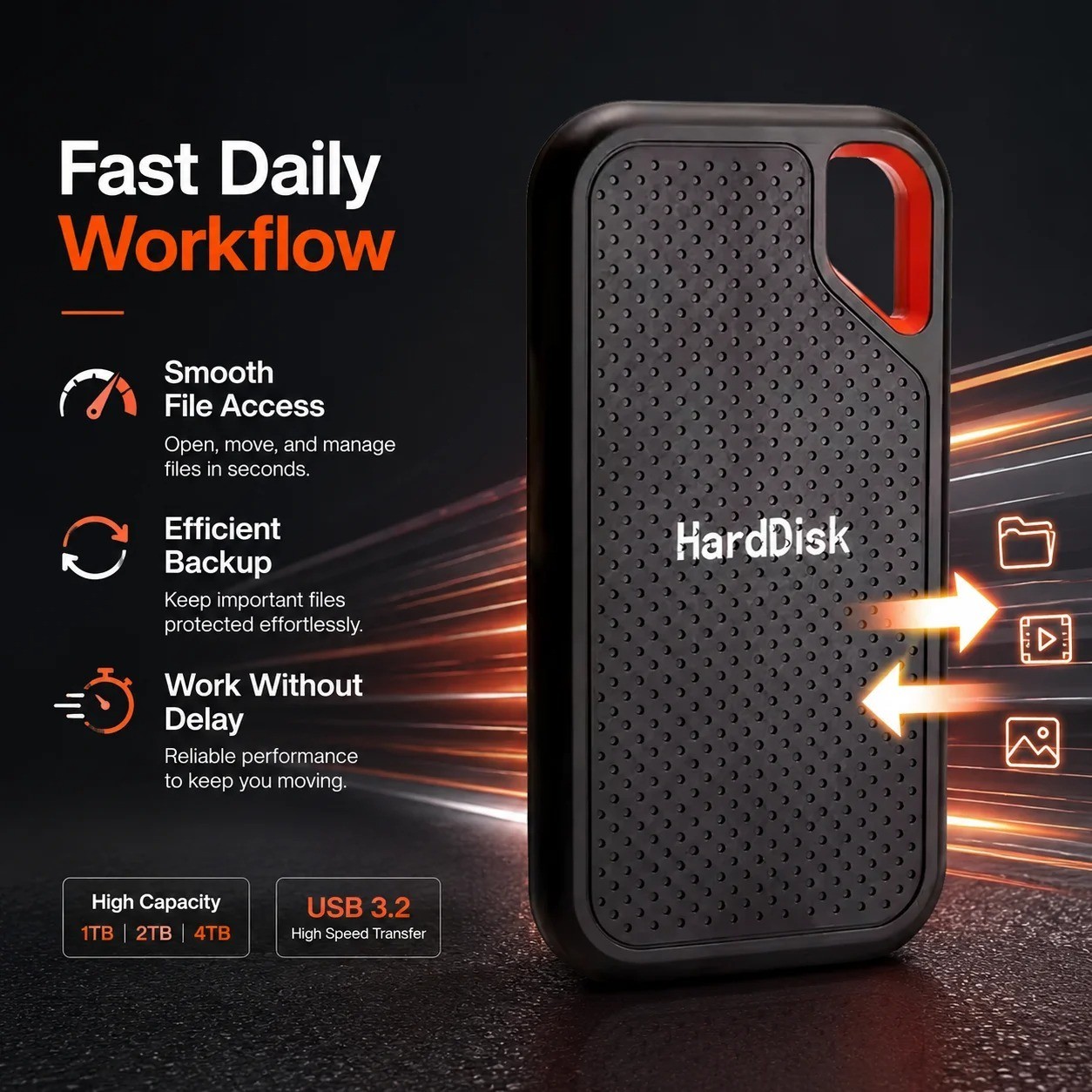 external hard drive 4tb High Speed Capacity Solid State Usb3.2 Laptop Mac And PC