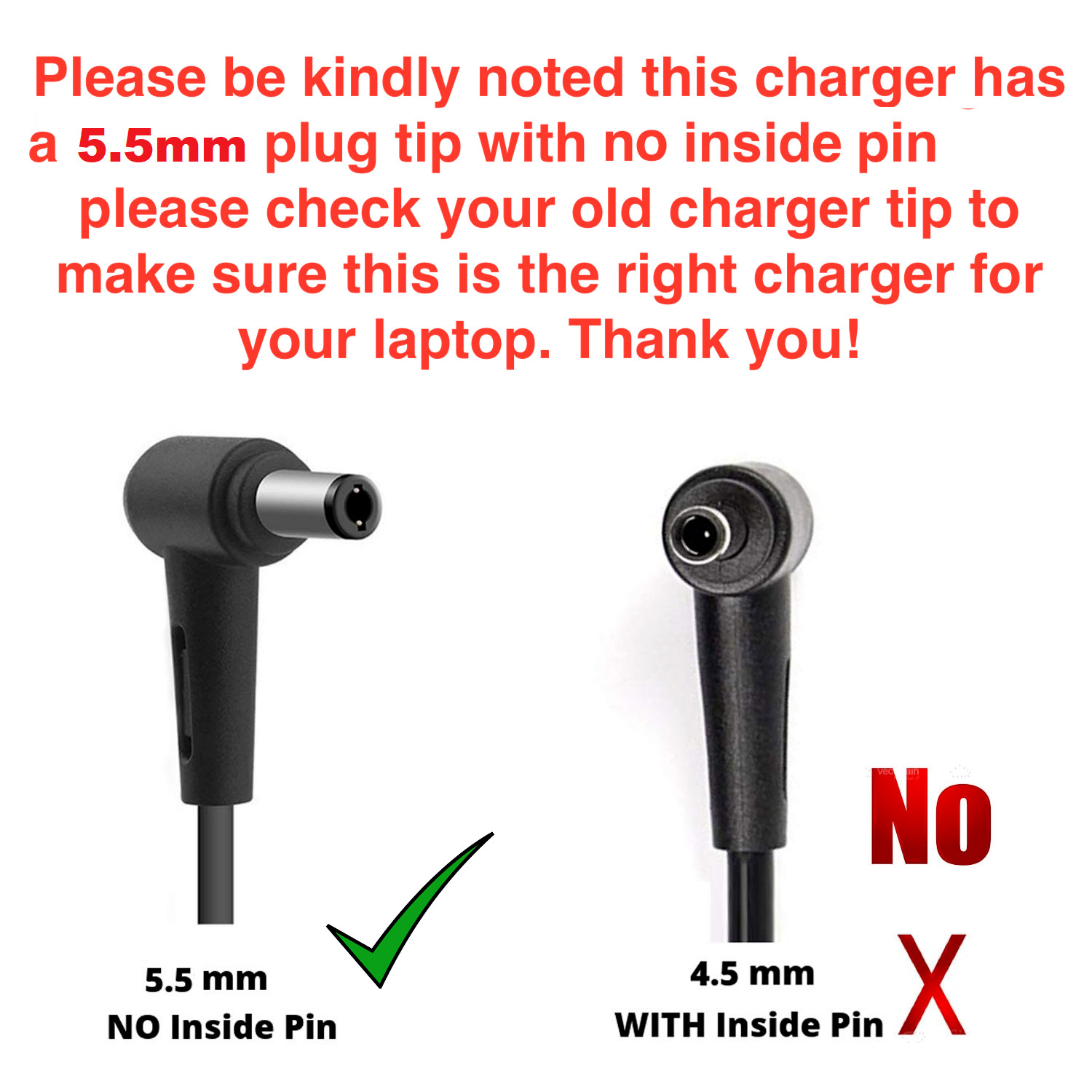 MSI GS65 GS75 STEALTH 9SG 9SF 8SG 8SF Chicony 230W Adapter Charger 5.5mm*2.5mm