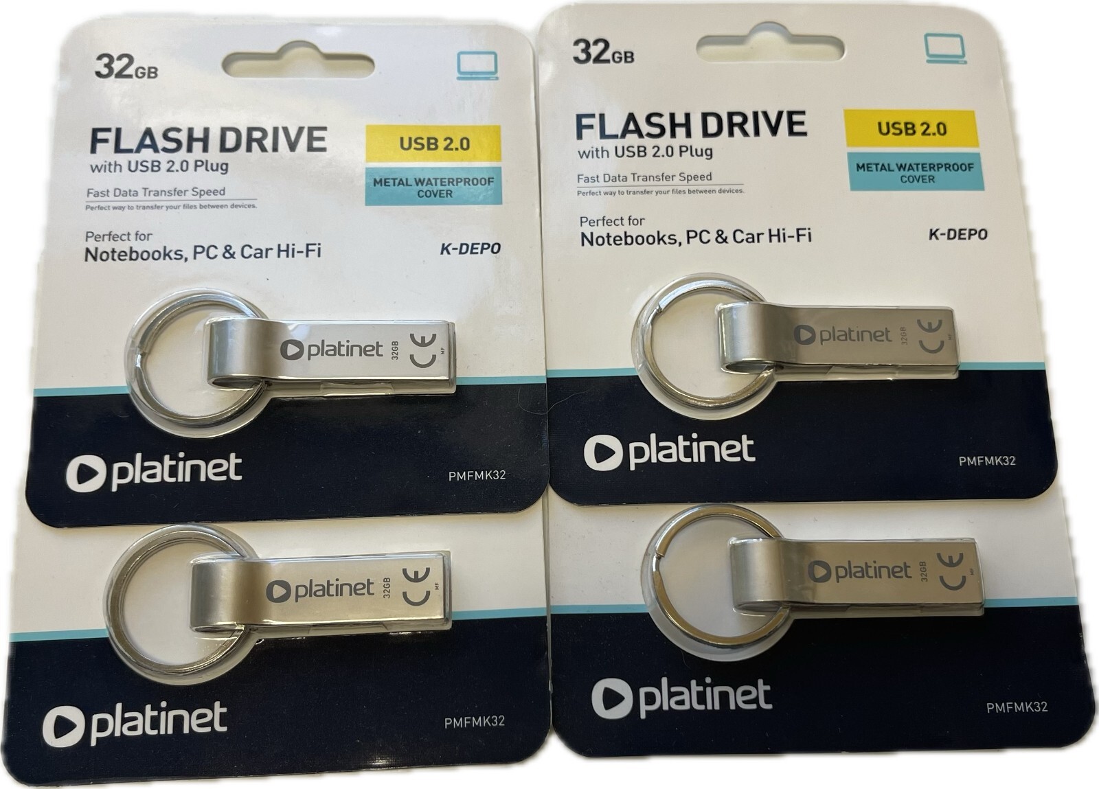 Platinet 32GB Ultra Flair USB 2 .0 Flash Drive (4 Packs) 32GB USB Thumb Drive