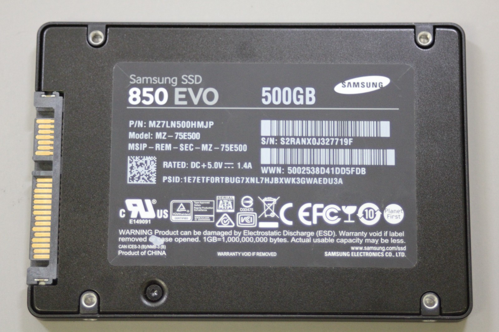 Samsung 850 EVO 500GB 2.5″ SATA SSD Solid State Drive MZ-75E500 90%-99% Health