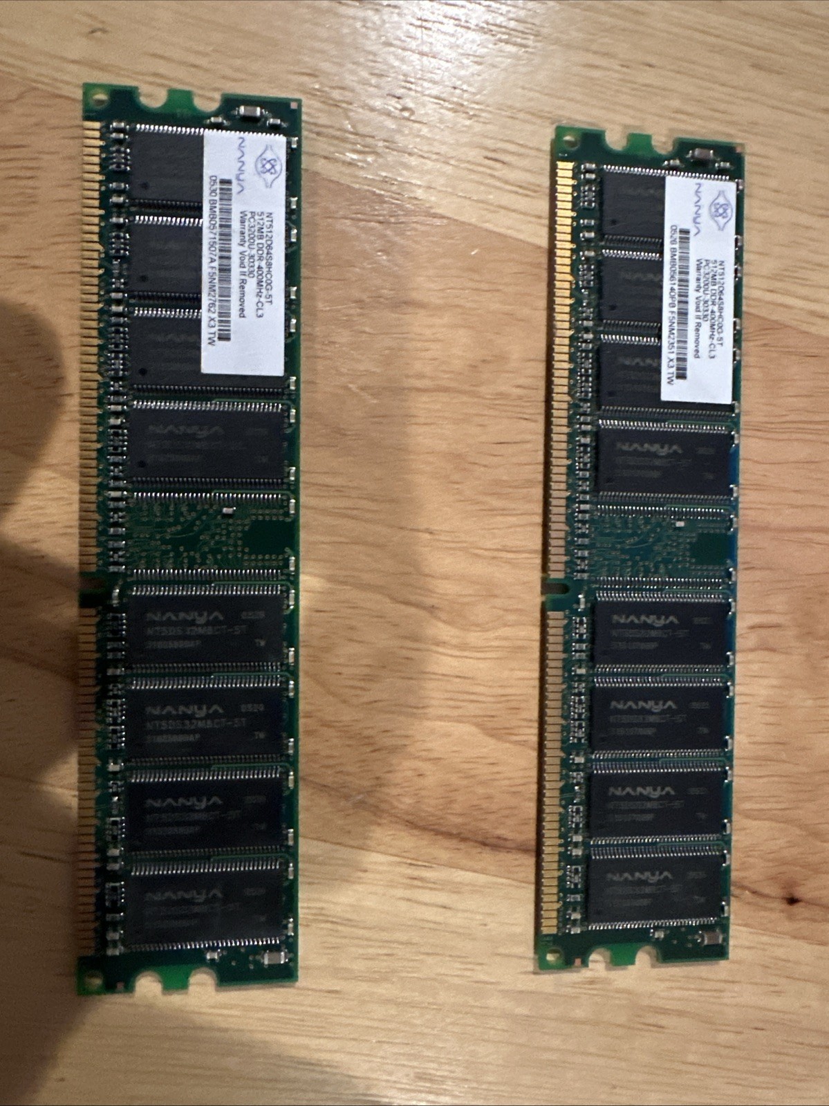 1GB (2x512MB) PC3200 DDR-400 RAM Kit NANYA NT512D64S8HC0G-5T CL3 DDR1
