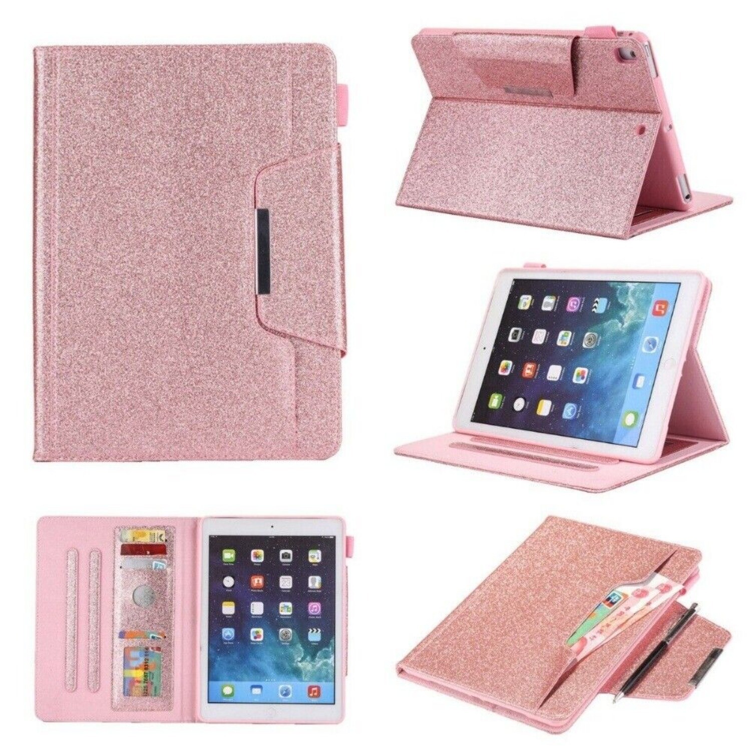 For iPad 5th/6th/7th/8th/9th Gen Pro 11″ M4 Air 11 M2 Mini 6 Leather Case Cover