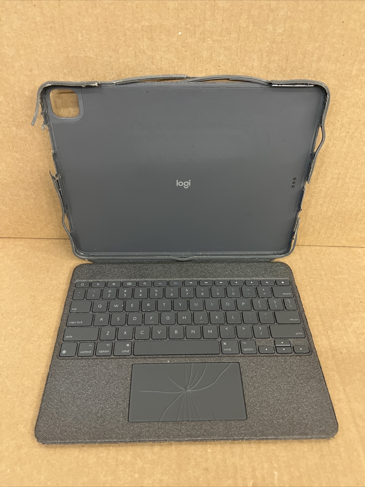 Logitech Combo Touch iPad Pro Keyboard Case for iPad Pro 12.9 5th Gen- **TORN**
