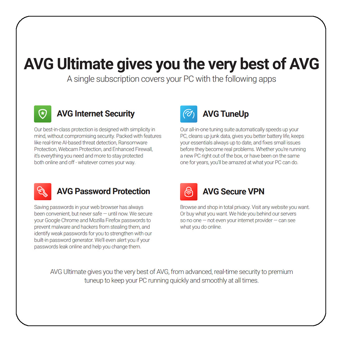 AVG Ultimate 2026 – 10 Device – 1 Year – VPN, TuneUp & AntiTrack – [Download]