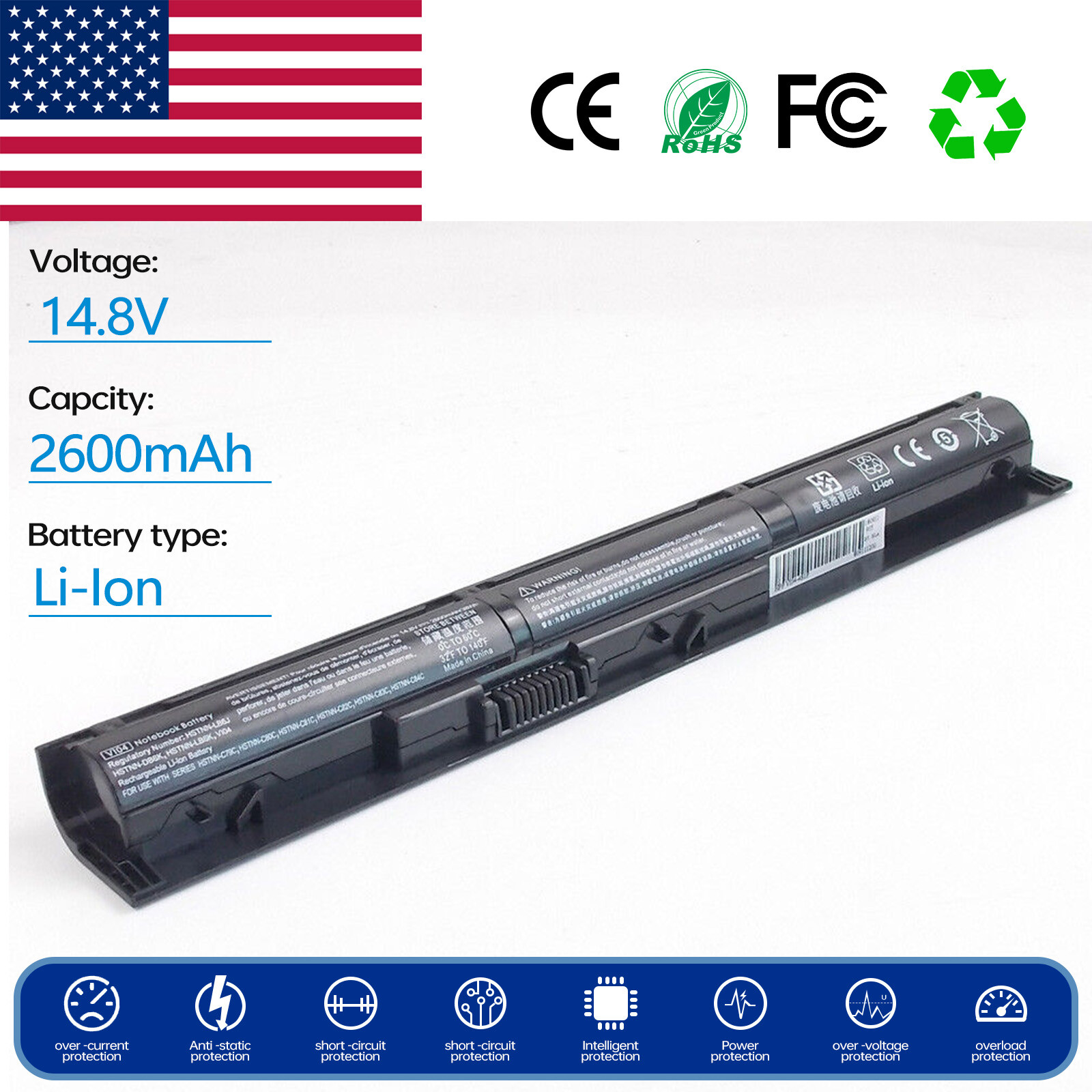 Battery for HP Pavilion 15-P154NR 15-P154SA 15-P154US 15-P155NB 15-P252NS