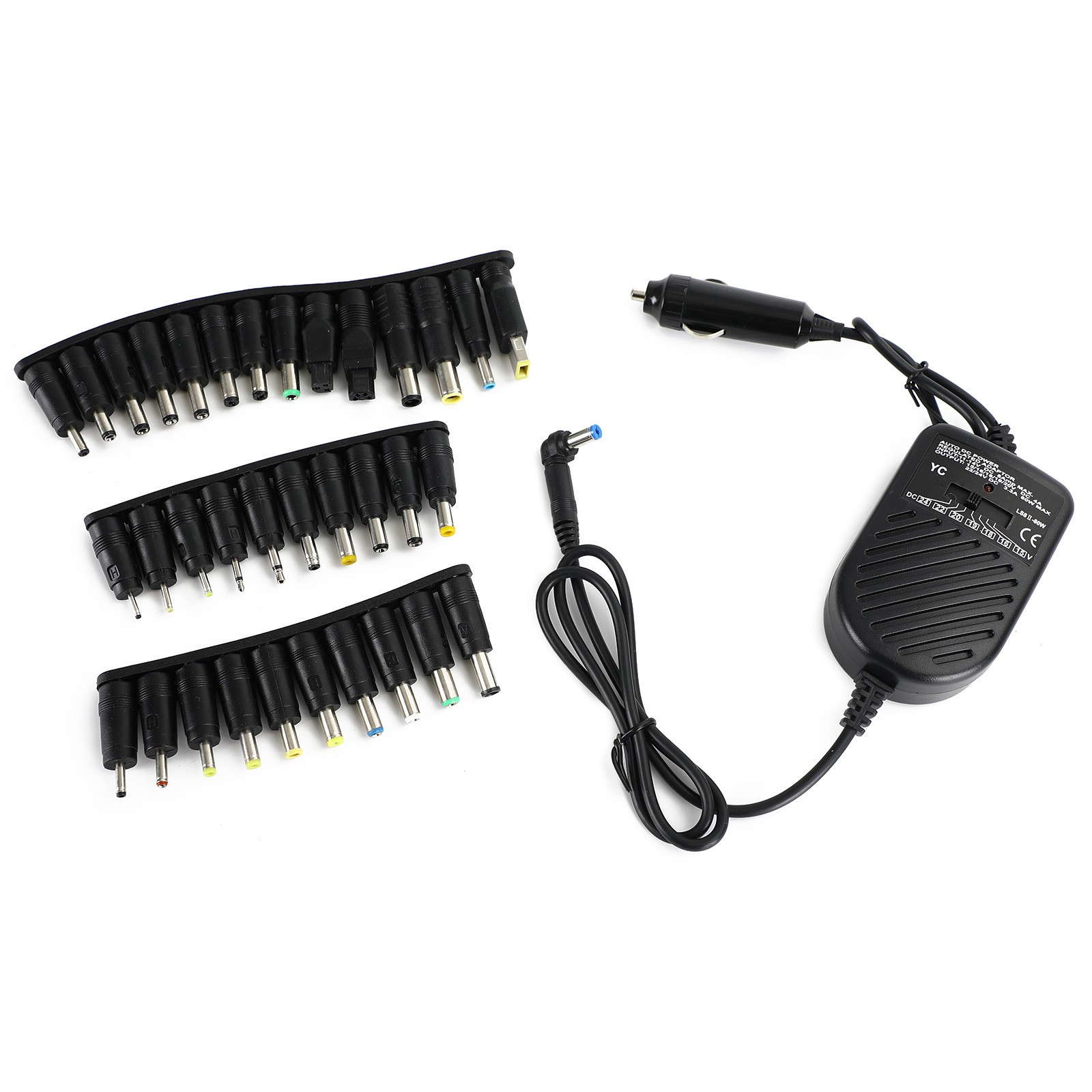 Car Laptop Notebook 12V 80W Univ Power Supply With Universal 34 Tips 12V 80W USA
