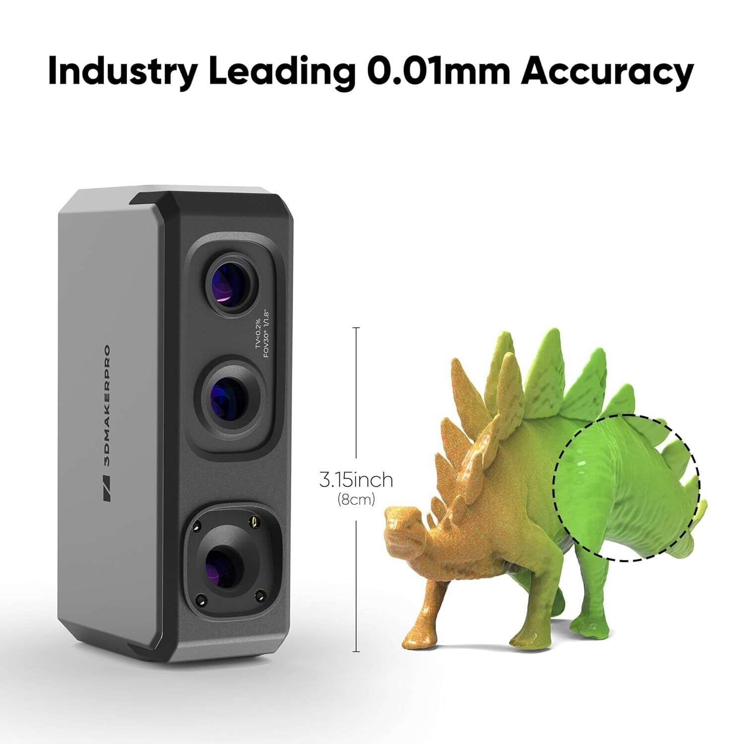 3DMakerpro Handheld 3D Scanner For 3D-Printing 0.01mm Accuracy 10FPS Seal New