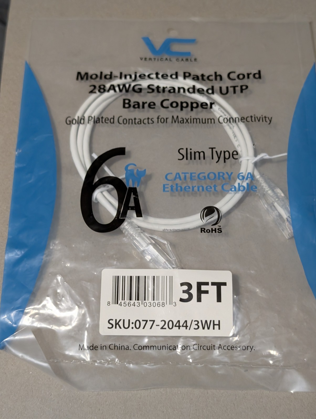 20 Gold Plated Cat5e Ethernet Patch Cables 3ft Blue 28AWG Network Cord Lot