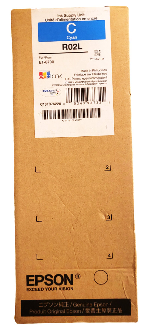 Epson Ink Supply Unit R02L Cyan for ET-8700 Exp: 02-2029