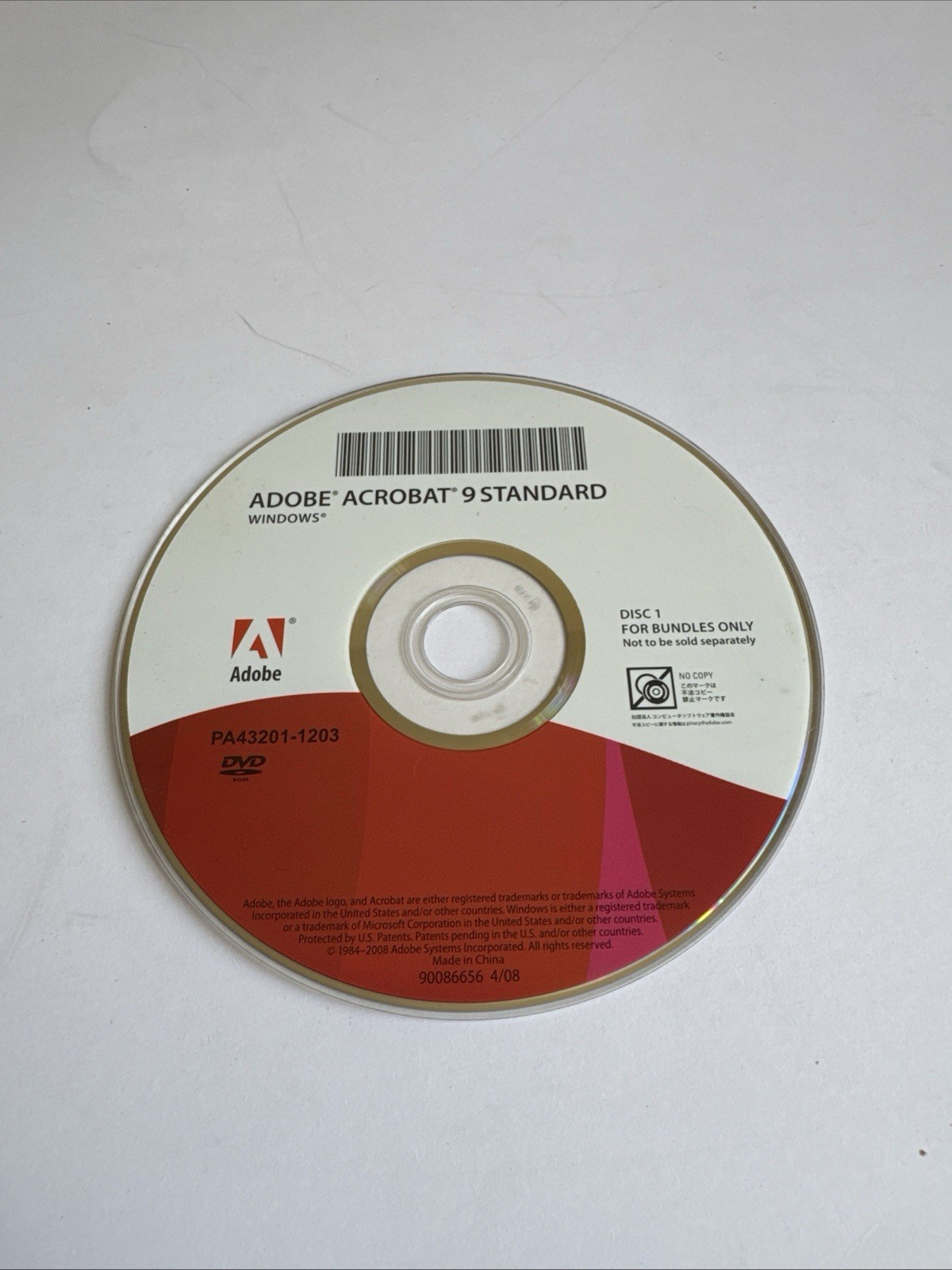Adobe Acrobat 9 Standard for Windows Disc 1, Untested AS-IS
