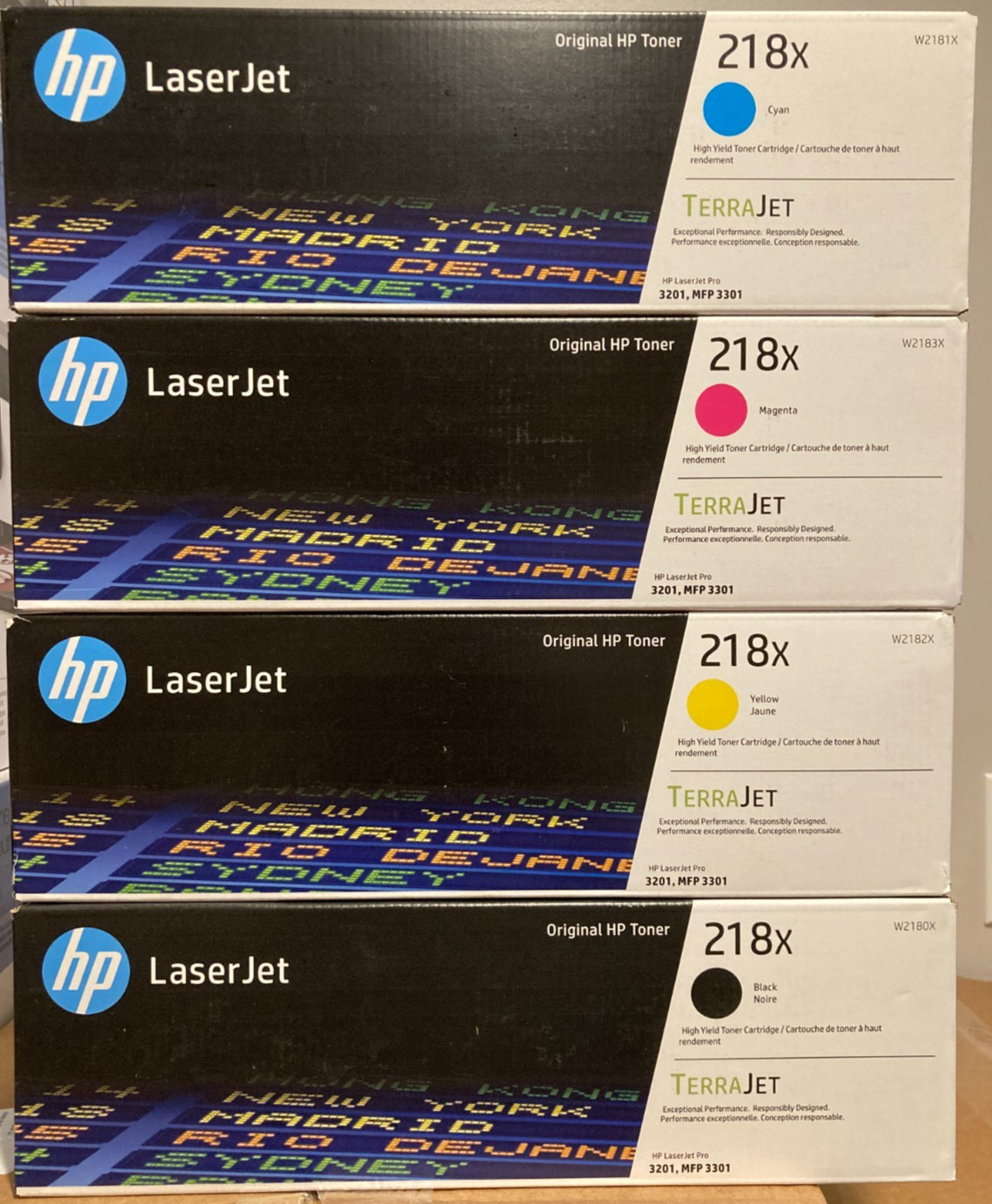 HP 218X Black/Cyan/Magenta/Yellow High Yield Toner Cartridge, Pack Of 4