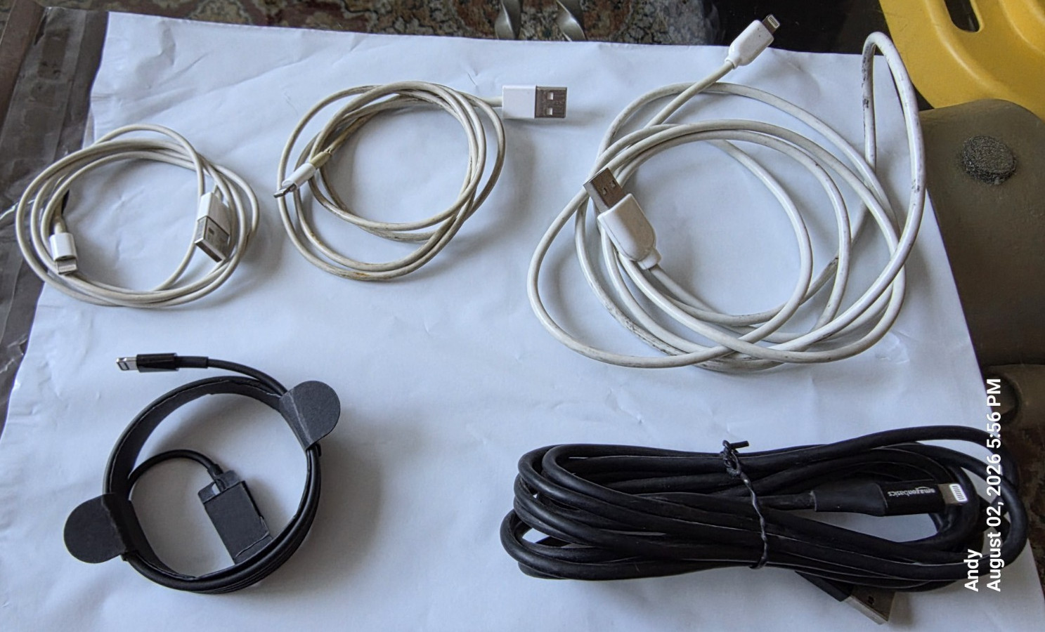 Lot Of 5 USB-A to Lightning Charging Cable Lot