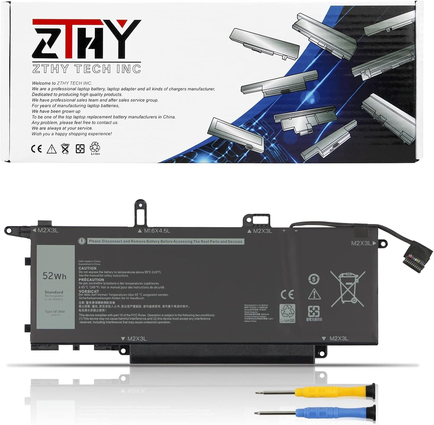 NF2MW Laptop Battery Replacement for Dell Latitude 7400 2 in 1 Latitude 9410 2