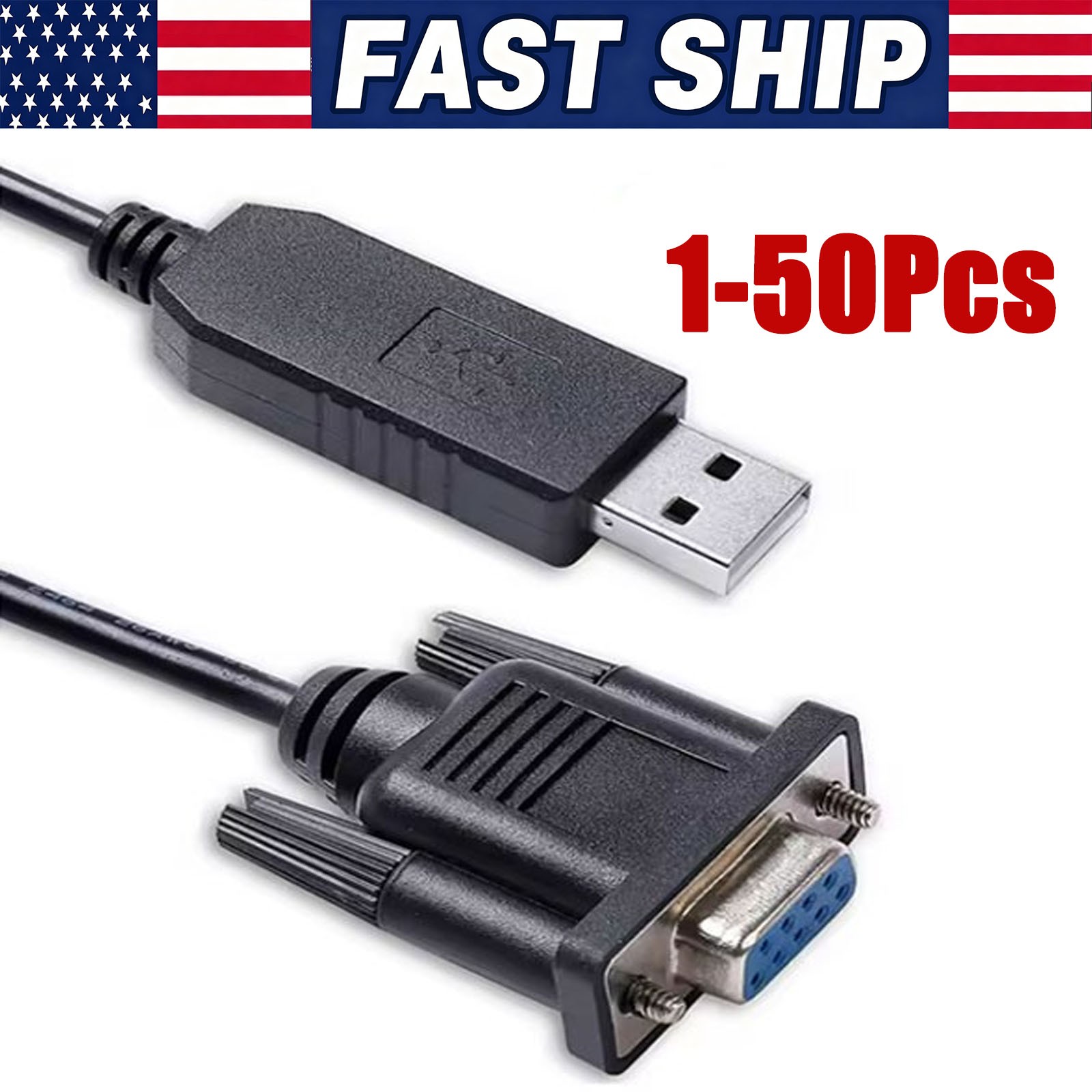 3.9 Ft USB 2.0 to Female DB9 RS232 Serial Converter 9 Pin Adapter Cable PDA Lot