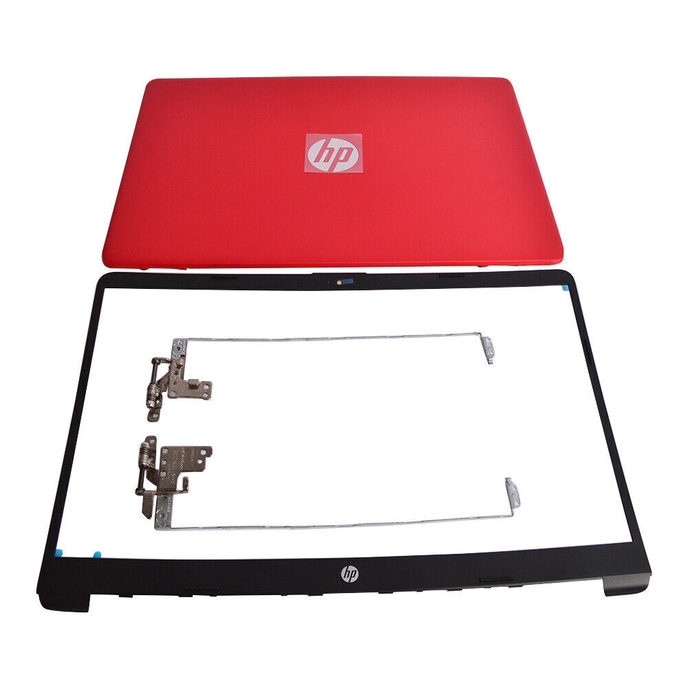 For HP 15-dw0081wm 15-dw0083wm 15-dw0000 Top Back Cover Lid & Hinges &Bezel Red