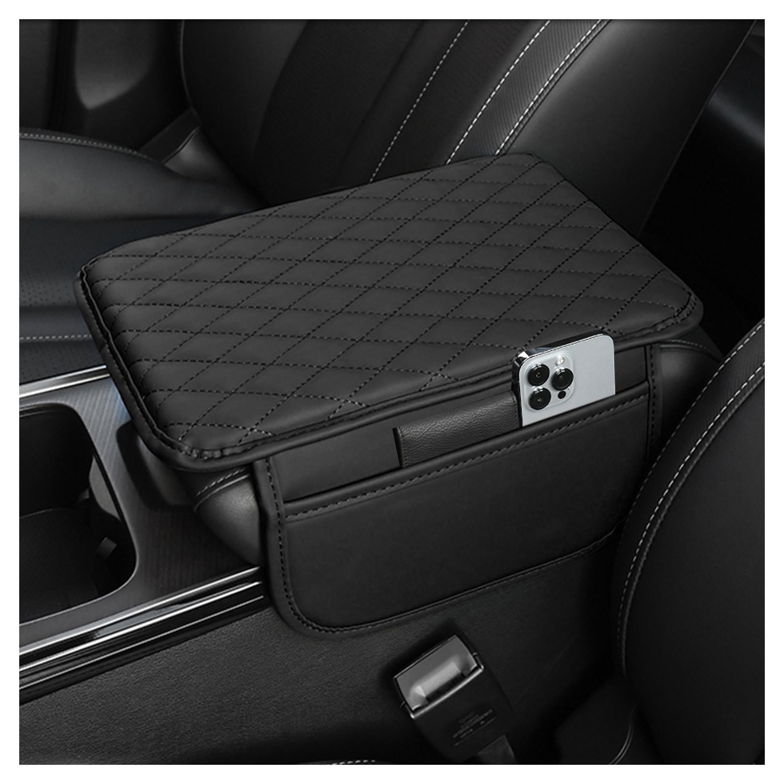 Stacool Upgraded Car Center Console 12.13*7.80*0.79 inch, Black