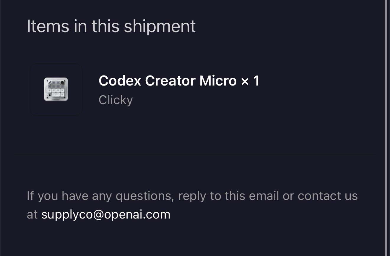 OpenAI Codex Micro Work Louder kbd-1.0-codex-micro CLICKY