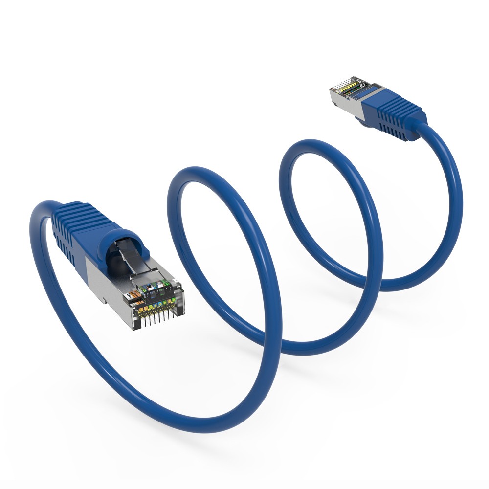 0.5Ft CAT6 Shielded (SSTP) Ethernet Network Booted Cable Blue