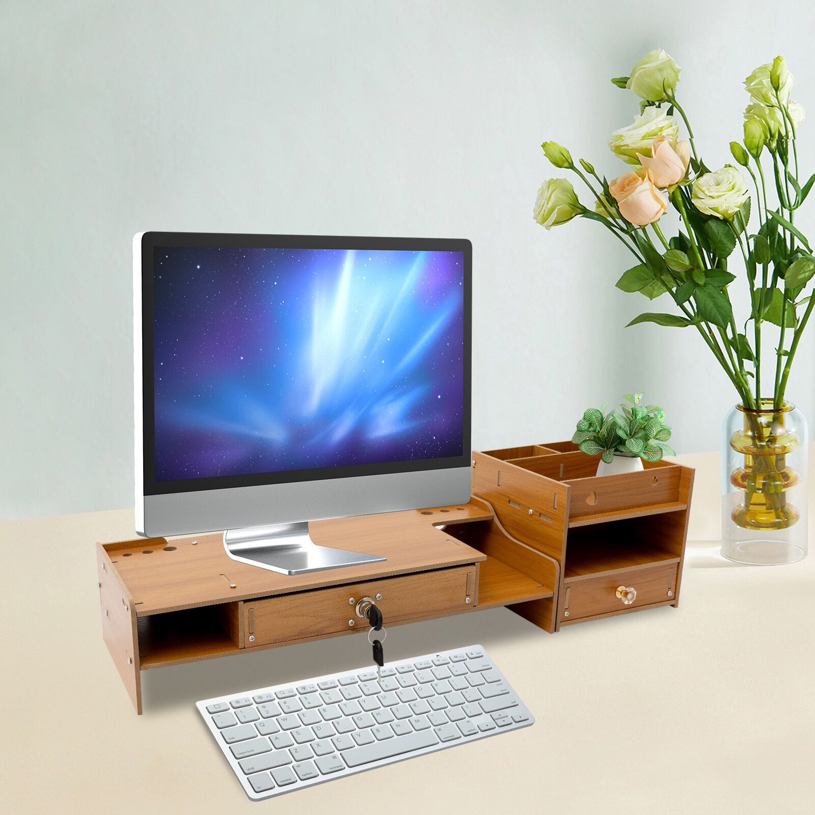 Tabletop Monitor Stand Rectangle Monitor Riser Computer Monitor Booster Stand