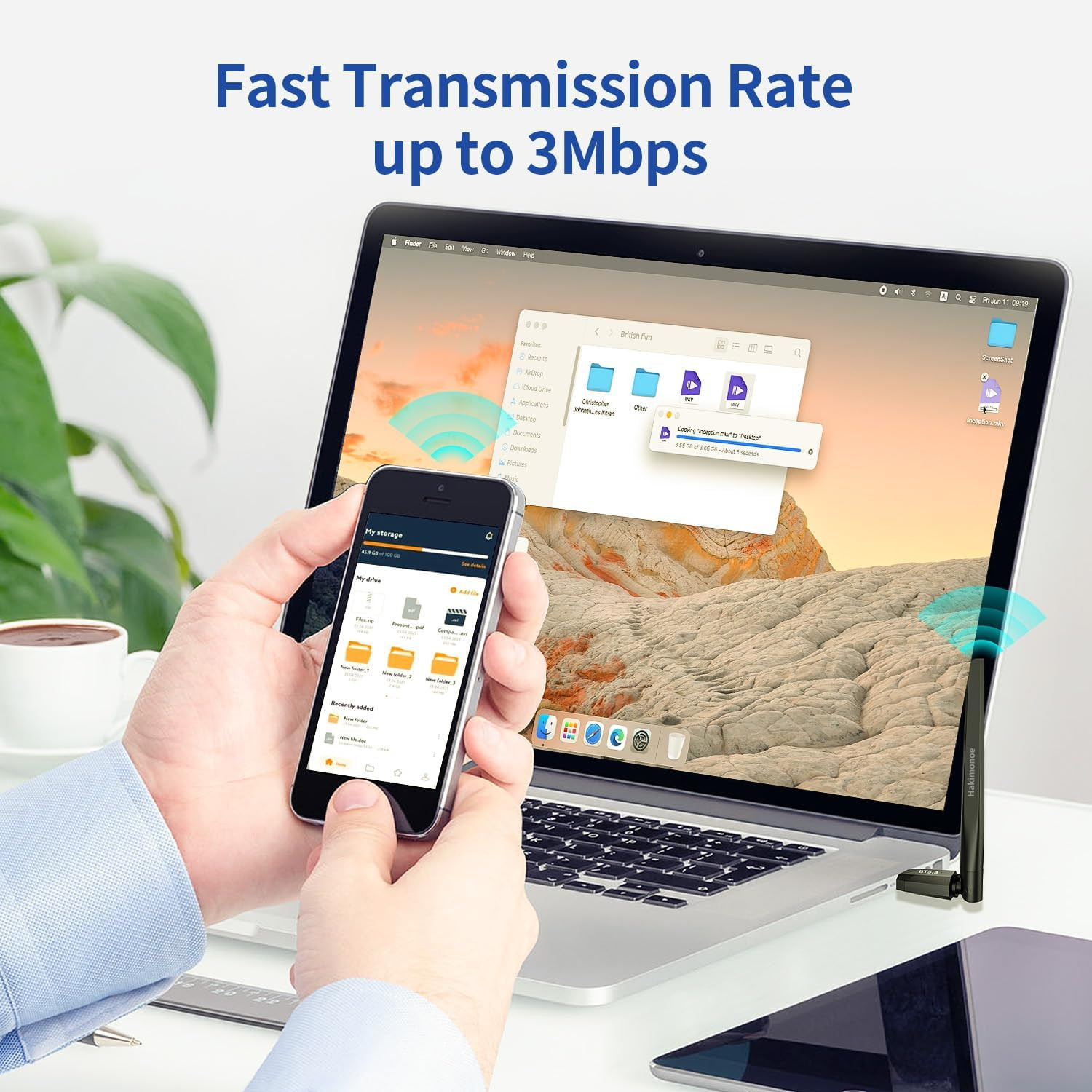 Latest Bluetooth 5.3 Adapter for PC Desktop, 20 M Wireless Transmitter Dongle F