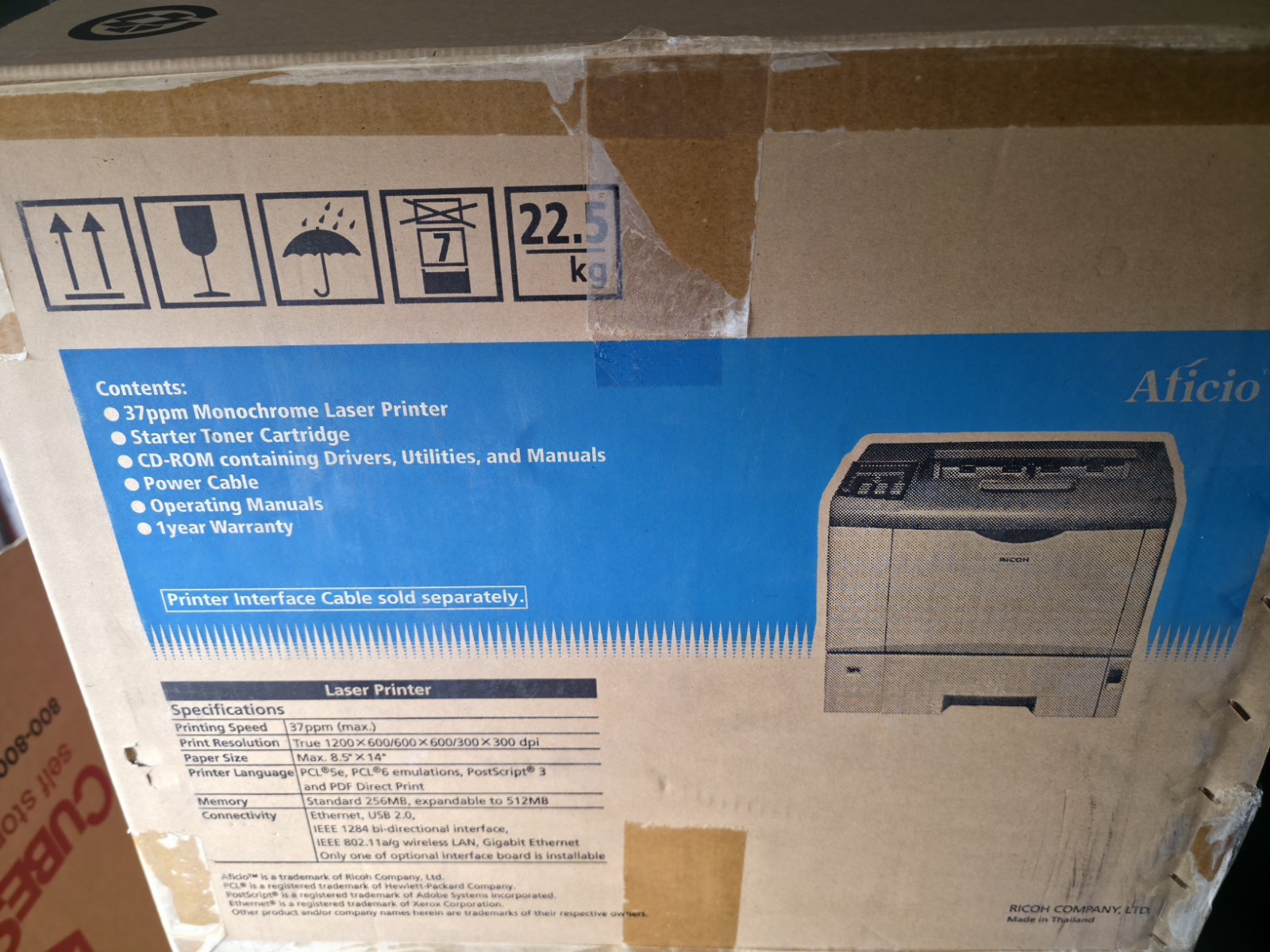Ricoh Aficio SP4310N Laser Printer-Monochrome New Open Box