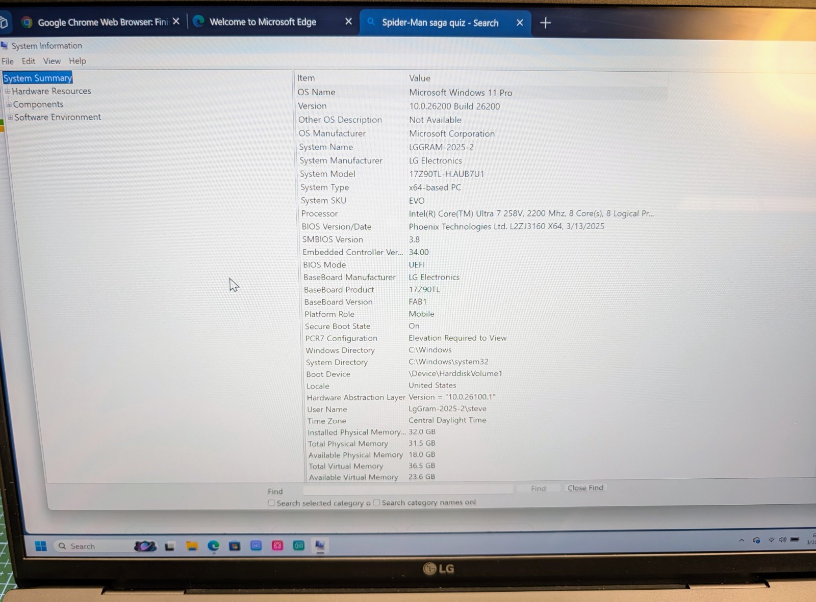 LG Gram 17″ Laptop Intel Core Ultra 7 258V 32GB 2TB SSD Win 11 Home 64-Bit