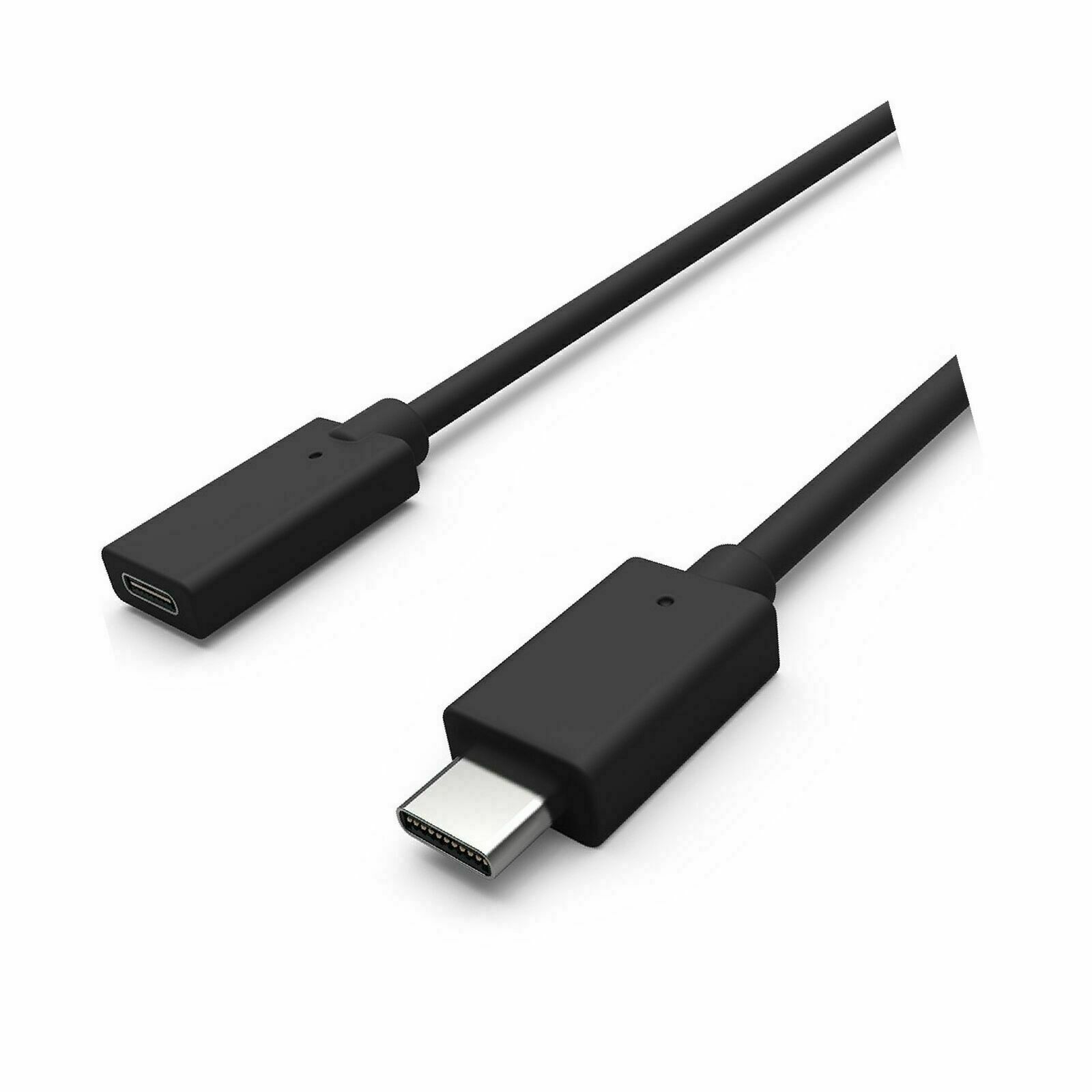 1/3/6 Feet Type C USB 3.1 Male to USB-C Female Extension Data Cable Cord Black