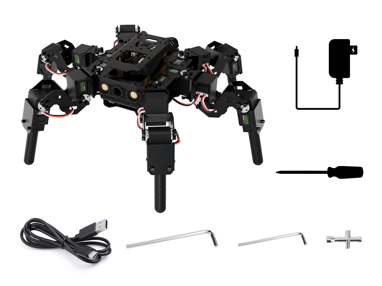 Waveshare 18-DOF HexArth Bionic Hexapod Robot, Open Source For ESP32,Vector Moti