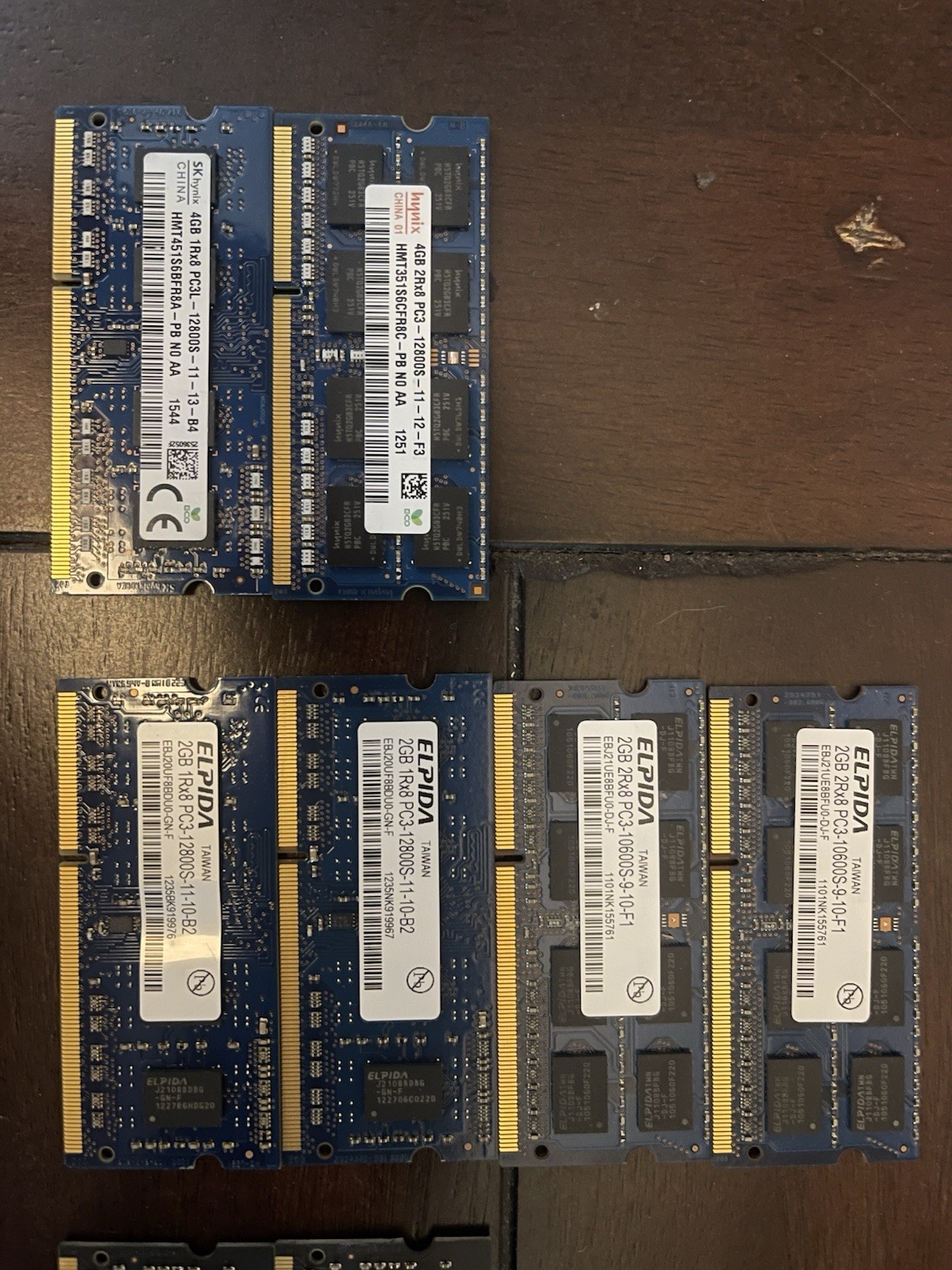 Lot of 12 DDR3 Memory Chips Various Brands Models Speeds. See Description & Pics