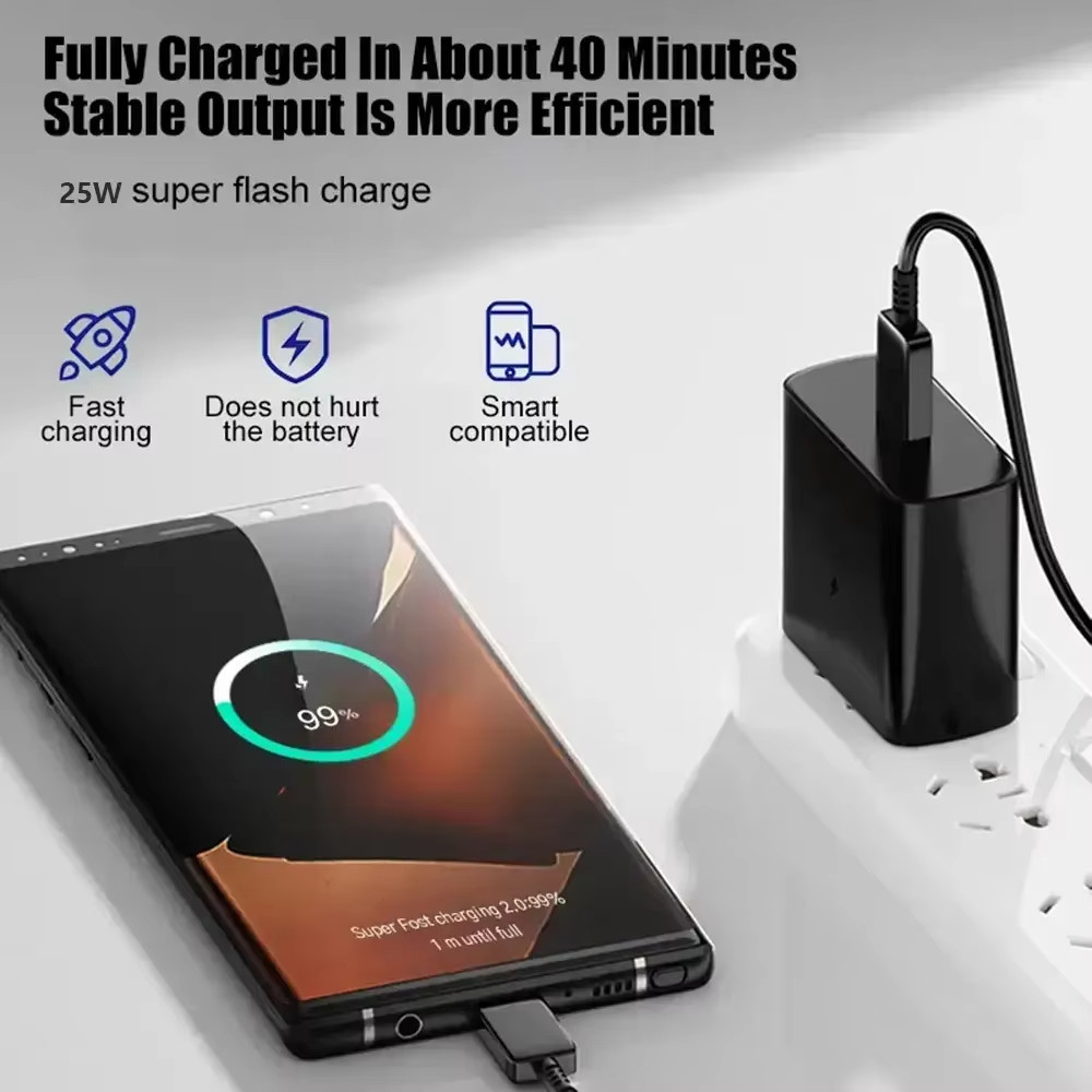 Original Samsung 45W Super Fast Charger Adapter USB-C Cable Galaxy S25 S24 Ultra