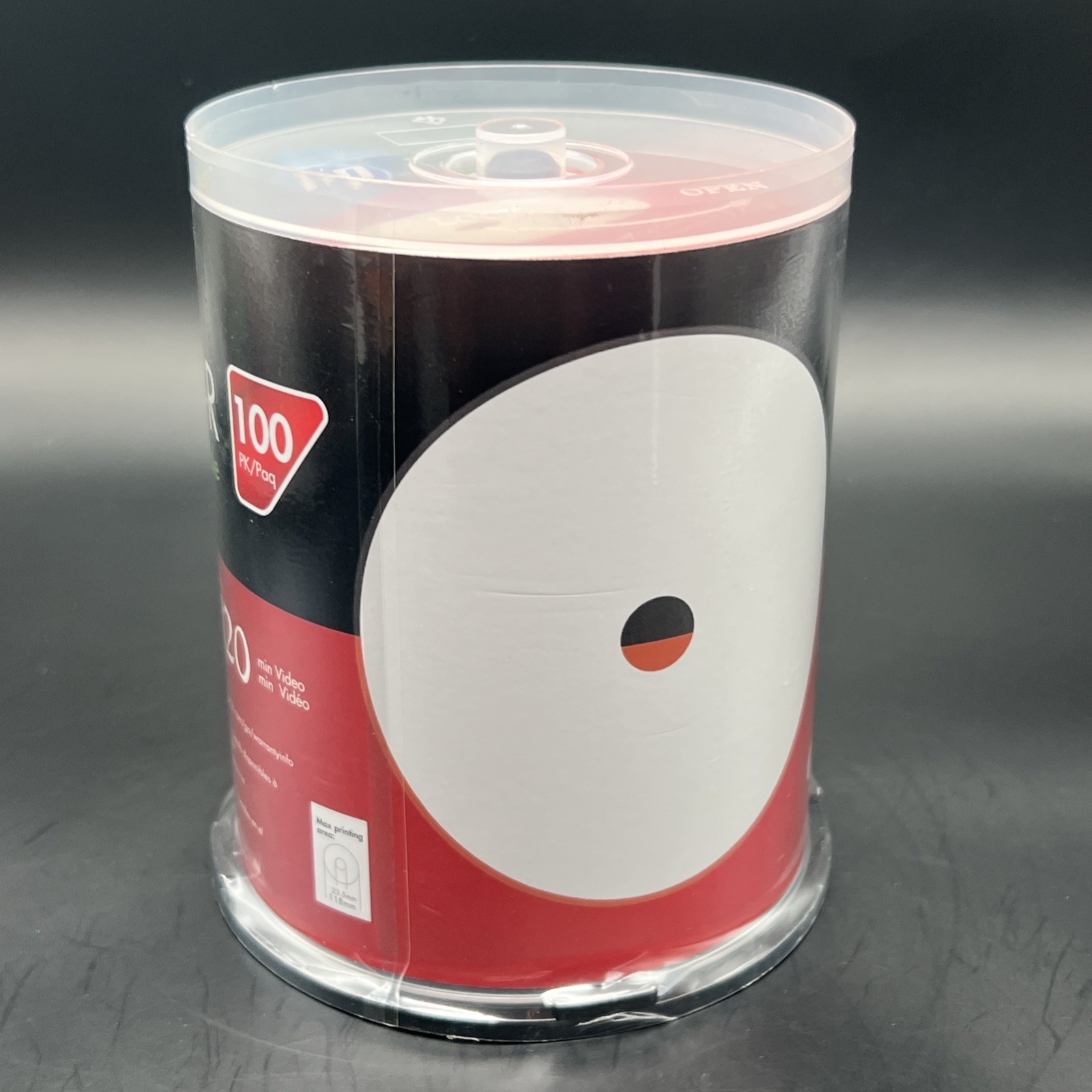 100 HP DVD-R DVD 16X Blank 4.7GB White Inkjet Printable Disc Spindle Cake Box