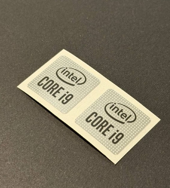 2 x Intel CORE i9 (10th GEN) Sticker Label Decal 18mm x 18mm