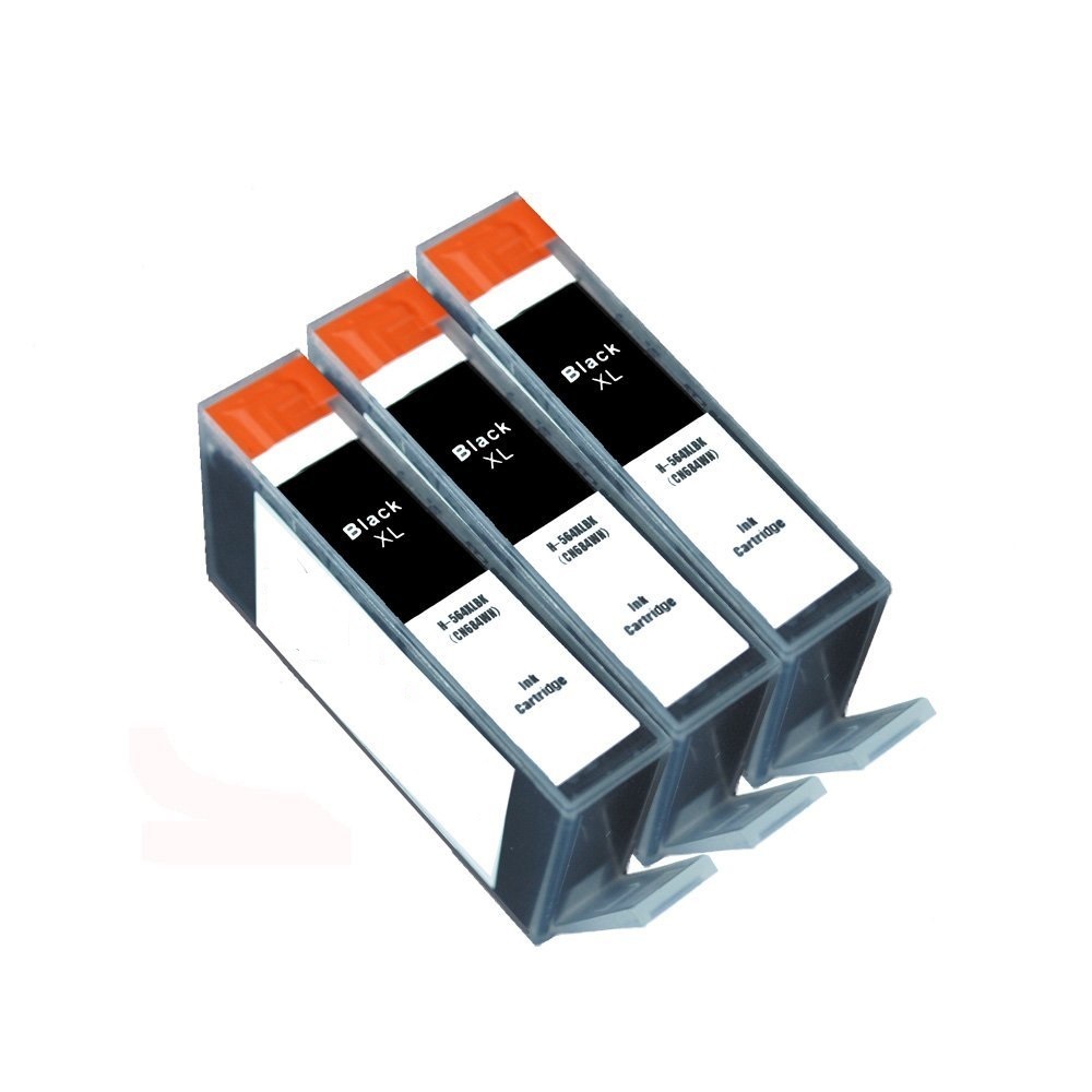 Compatible For HP 564XL Black Ink Cartridge for 5510 5514 5515 – 3 pack