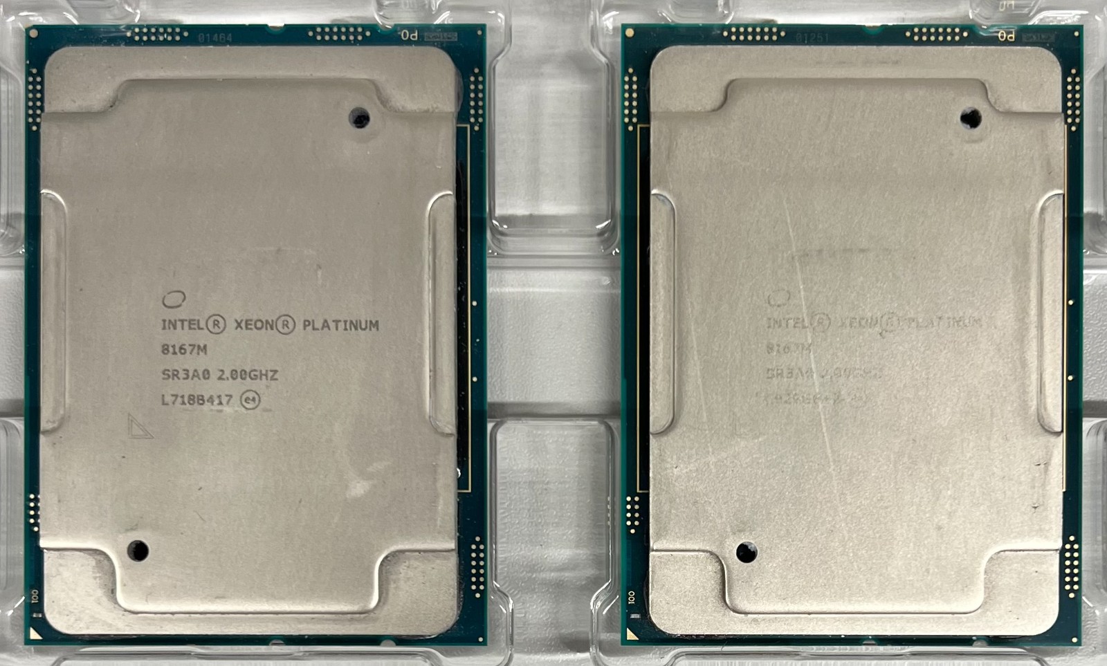 LOT OF 2x SR3A0 INTEL XEON PLATINUM 8167M 2.00GHZ 26-CORE 35.75MB 165W PROCESSOR
