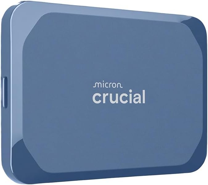 Crucial X10 1TB Portable SSD, Up to 2,100MB/s, USB 3.2 USB-C, 1TB, Blue