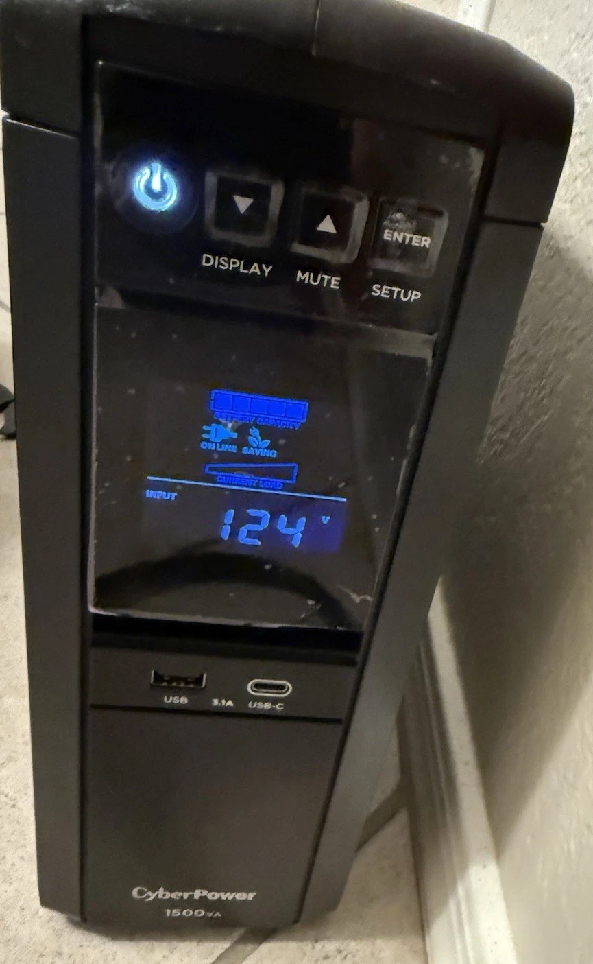 CyberPower CP1500PFCLCD PFC Sinewave UPS System, 1500VA/1000W, 12 Outlets, AVR
