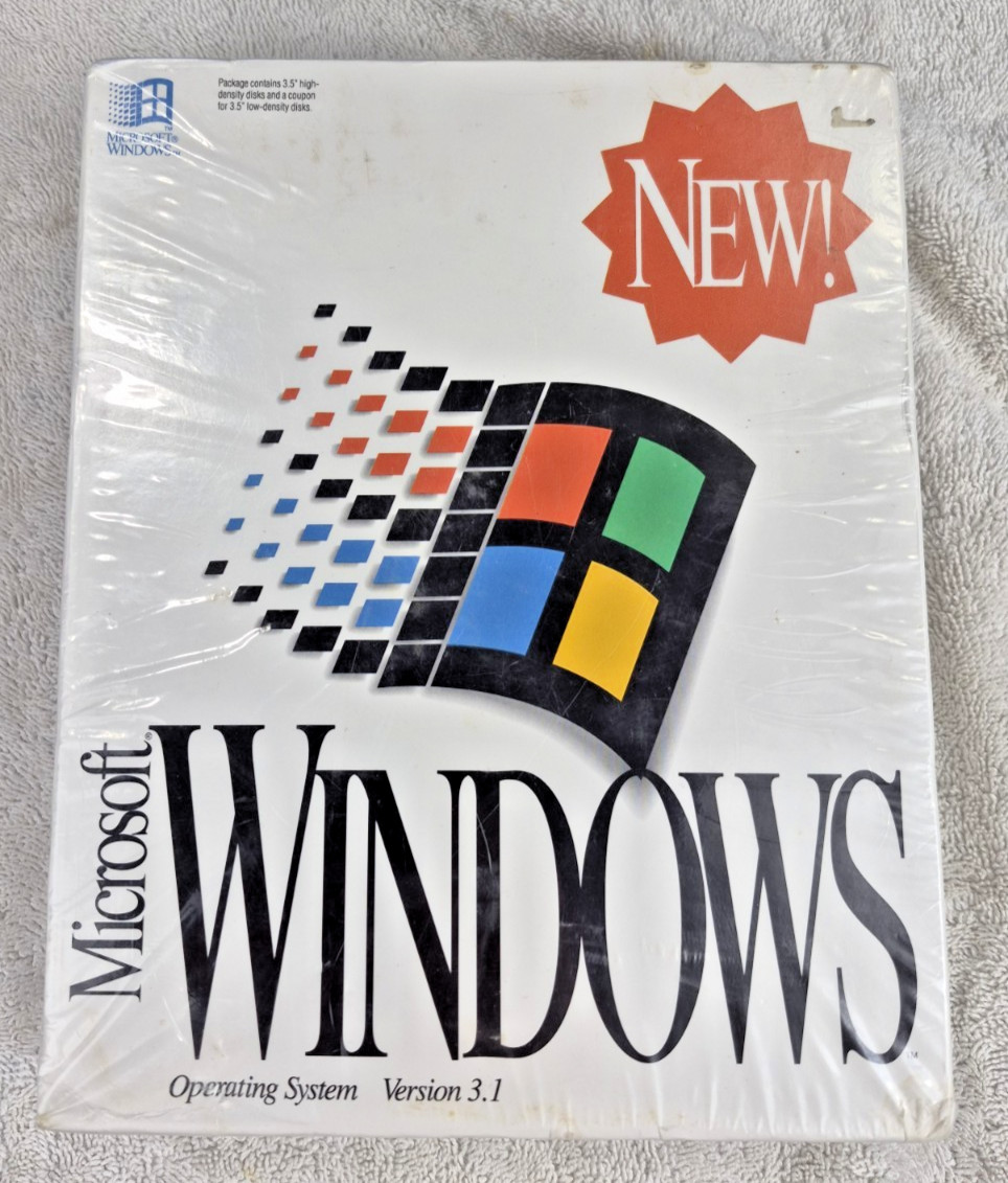 Vintage Microsoft Windows Operating System Version 3.1 3.5″ Floppy – New Sealed