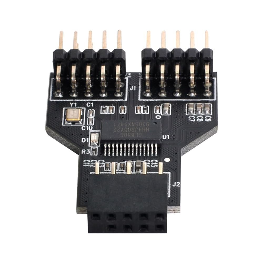 9pin USB 2.0 Header Male 1 to 2 Female Splitter Connector Motherboard