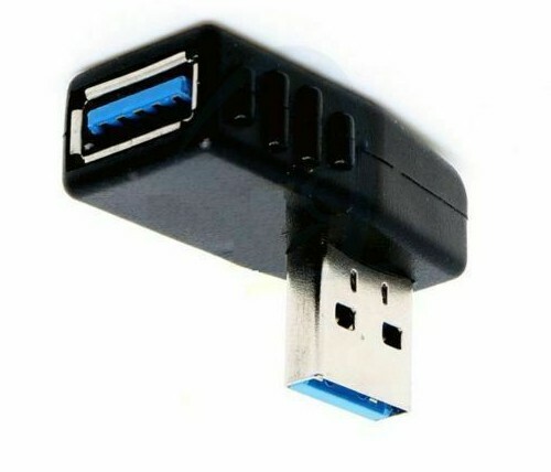USB 3.0 A Male to Female Extension Cable 90 Degree Left Angle Adapter Plug