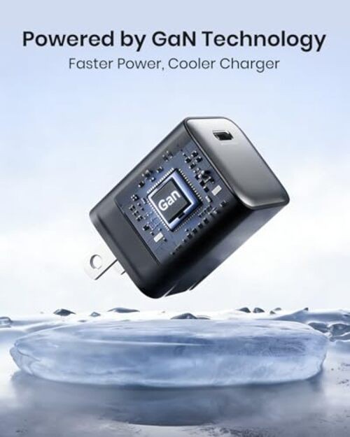 30W Compact Wall Charger, USB C Charger Block with GaN III Tech, 1 Pack Black