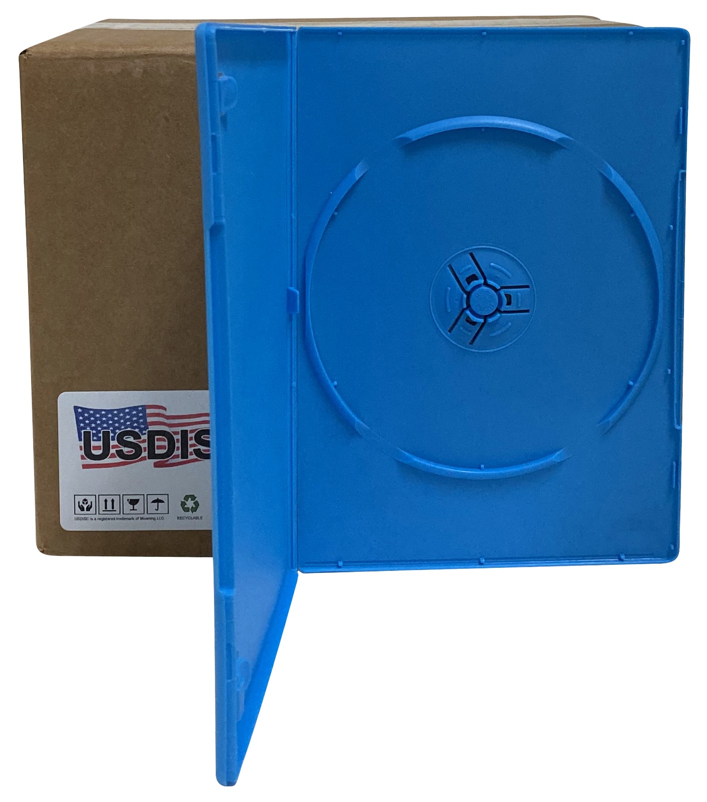 USDISC DVD Cases Slimline 7mm Premium, Single 1 Disc (Blue) Lot