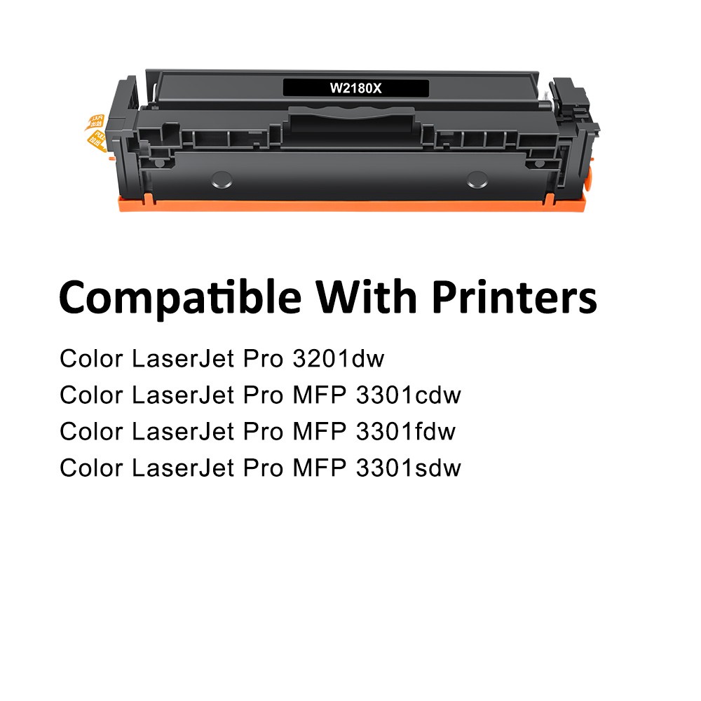 4 Pack 218X W2180X High Yield Toner With Chip for HP LaserJet Pro MFP 3301fdw