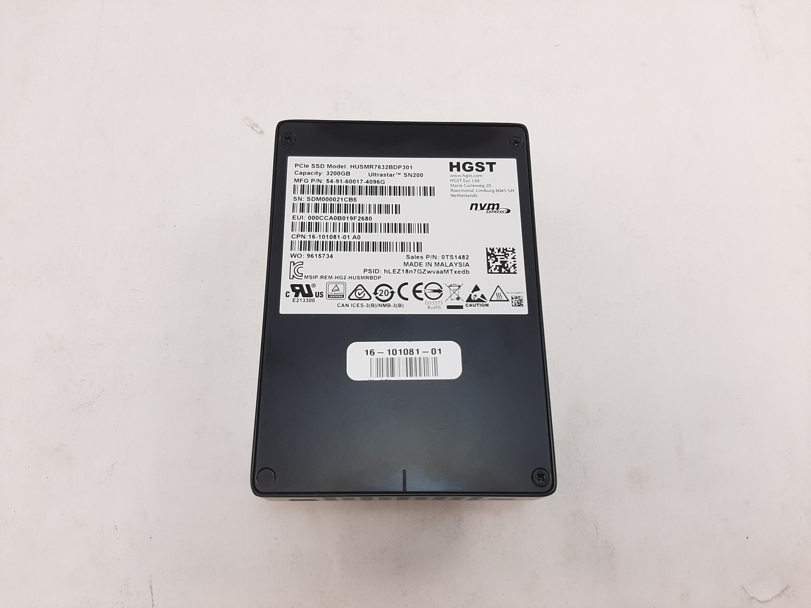 HGST Ultrastar SN200 3.2TB 2.5″ NVMe SSD, HUSMR7632BDP301, No Caddy, C4*