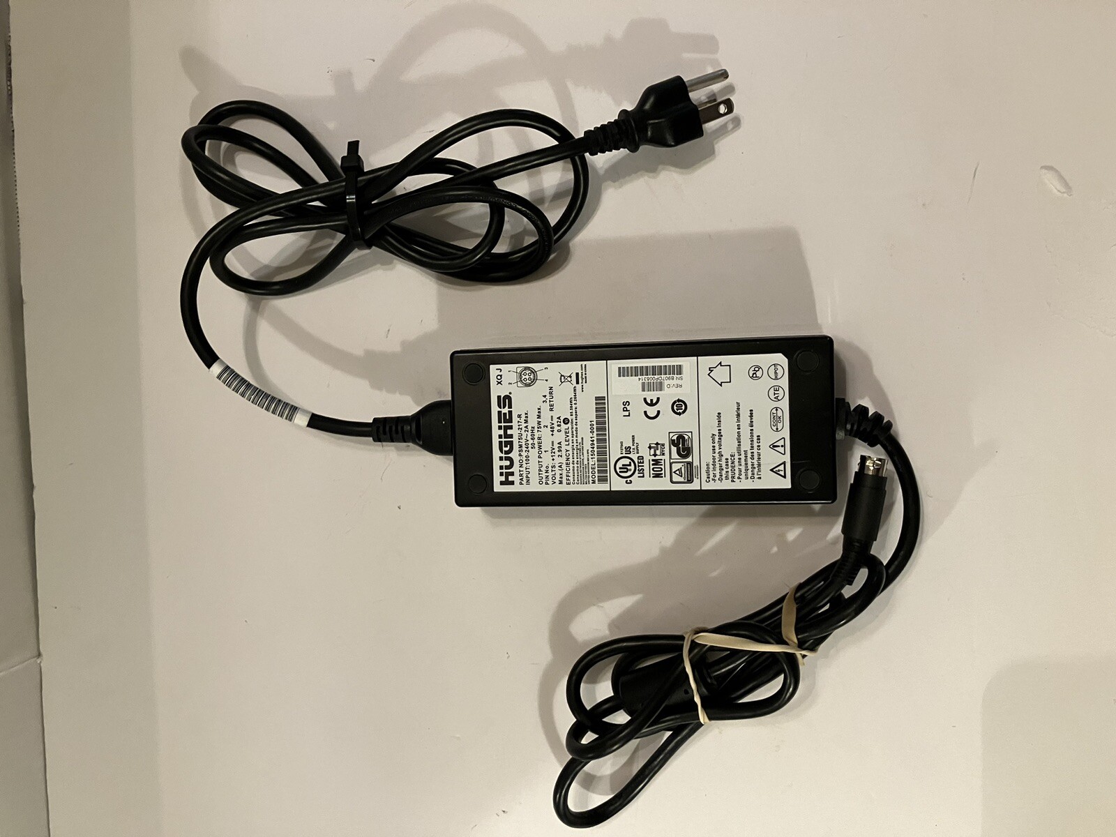 Genuine Hughes PSM75U-217-R 4 PIN AC Adapter for Modem Power Supply