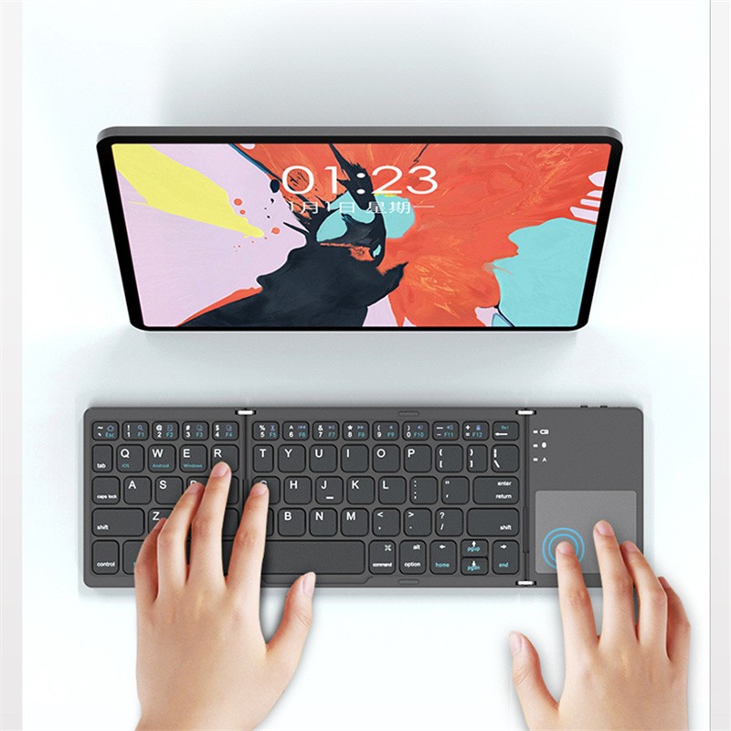 Mini Folding Wireless Bluetooth Keyboard With Touchpad for Laptop Tablet Phone