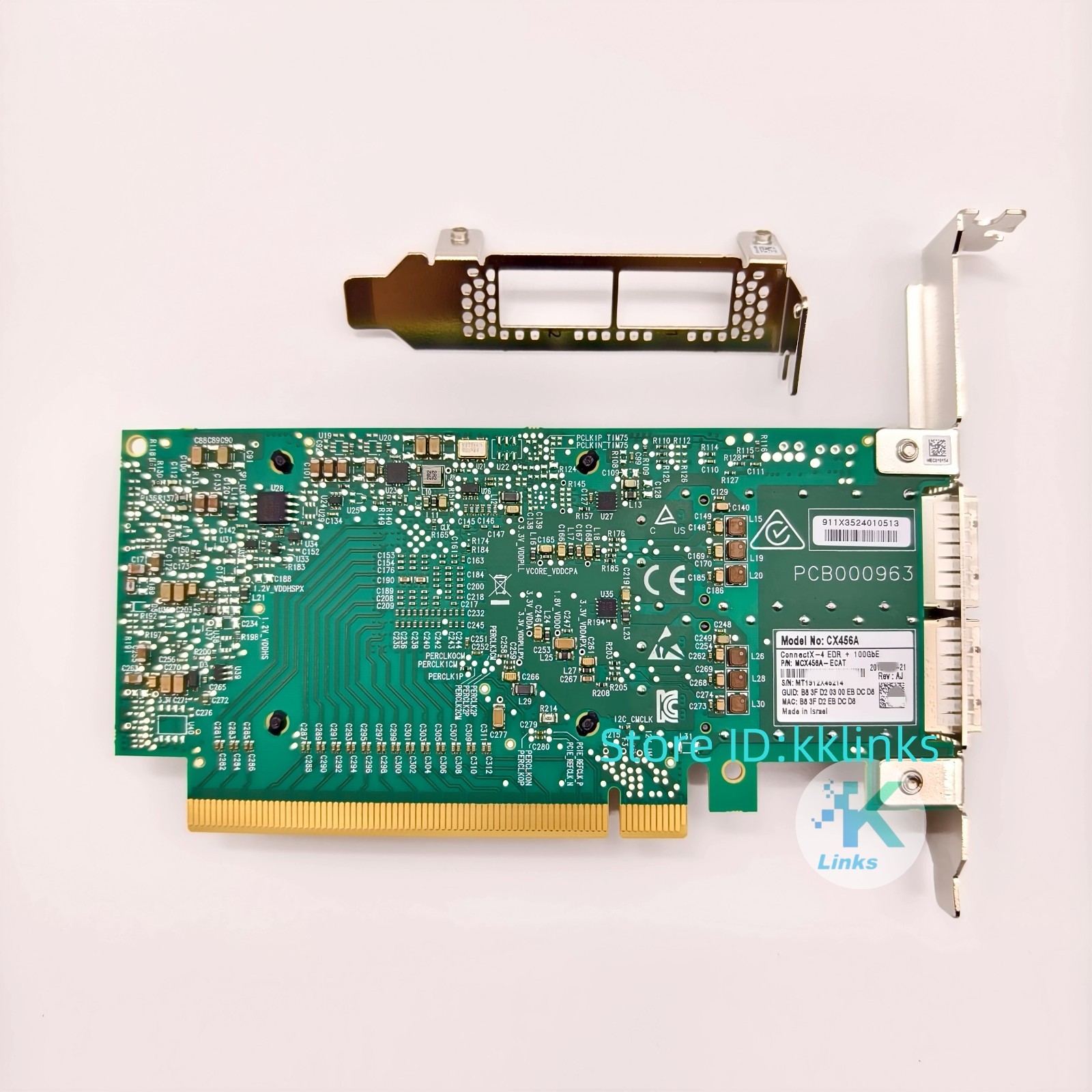 MCX456A-ECAT Mellanox Dual-Port EDR IB 100G PCIe3.0 QSFP28 VPI Network Adapter