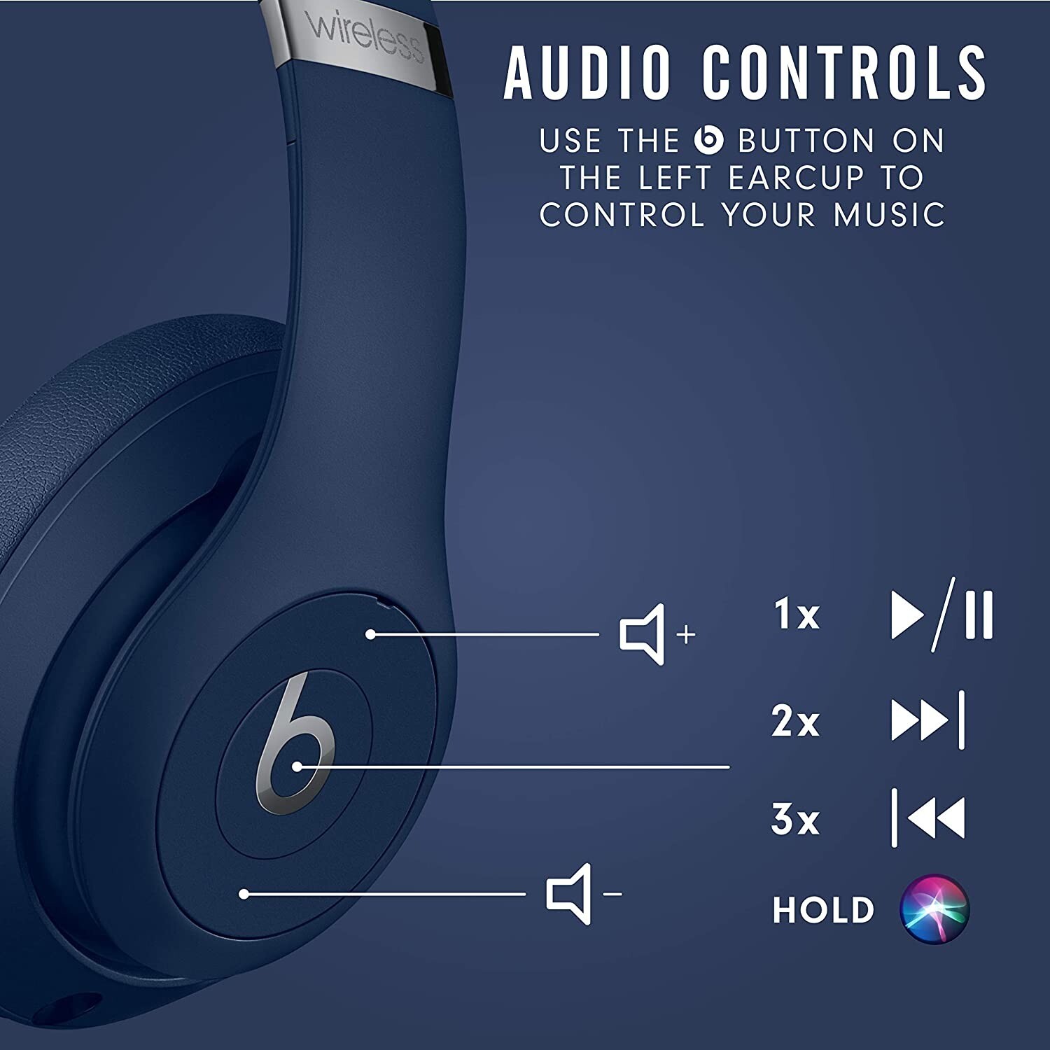 Beats Studio 3 Studio3 Wireless Apple W1 Headphone Chip Class 1 MX402LL/A – Blue